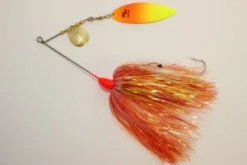 Ruff Tackle Tinsel Dog Tandem Spinnerbait 1-3/4oz -Fishing Discount Shop rufftinseldog1.75orangeflame 1197 general